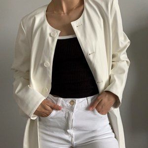 Calvin Klein Vegan Leather White Jacket/Coat / size: M